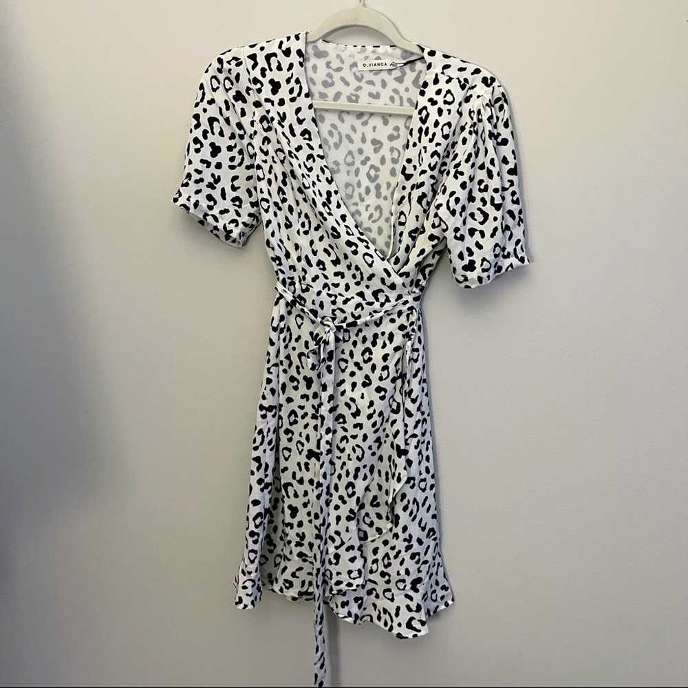 NWT Boutique White Cheetah Print Dress